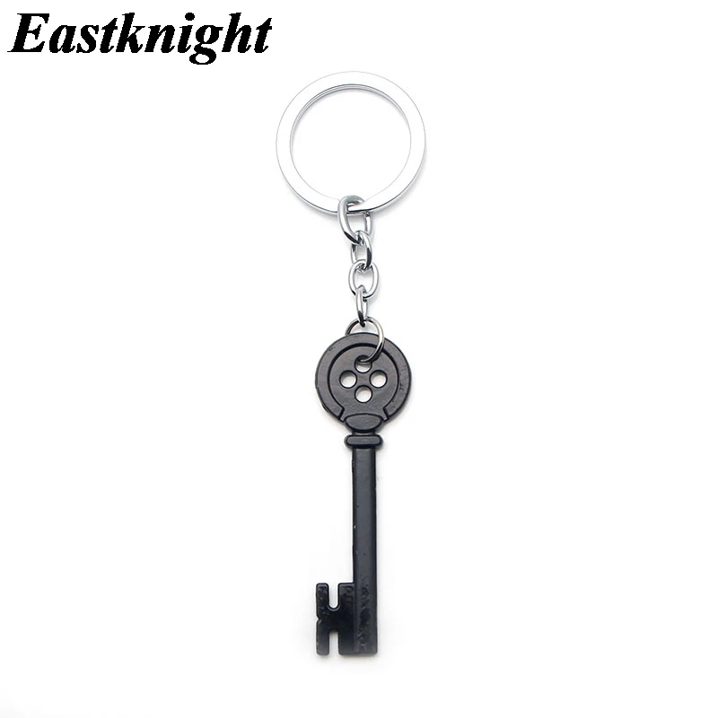 

K1281 Movie accessories Metal Coraline Key Skeleton Props Neil Gaiman Retro Black treasure chest key keychain