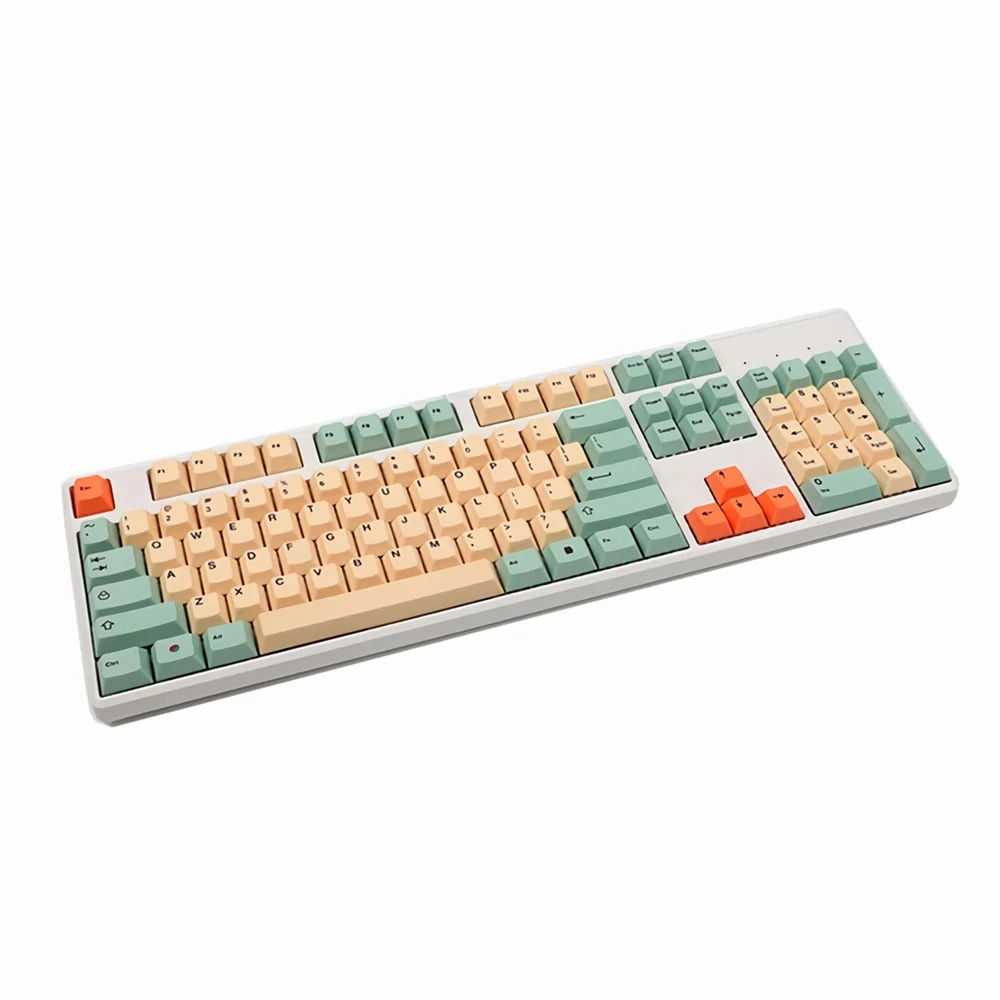 

125 Keys Cantaloupe Melon PBT Sublimation Keycaps Cherry Profile Ergonomics For MX Switches Mechanical Keyboard