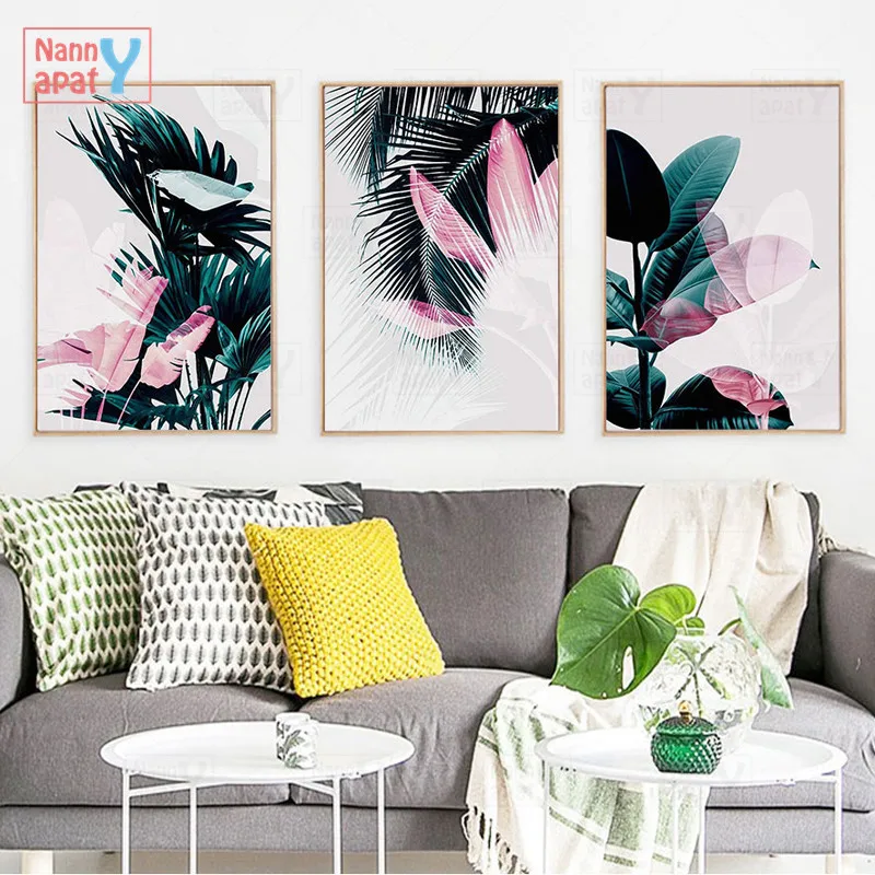 Красочное растение розовое искусство картина для домашнего декора на стену