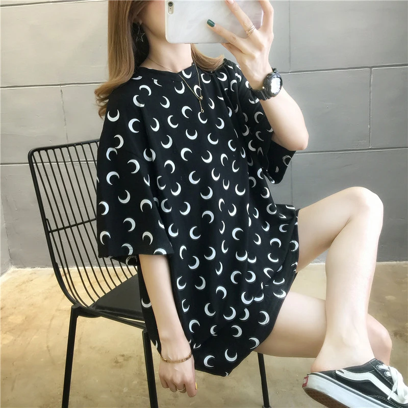 

2020 new women T-shirts loose Harajuku full Letter printing T shirt streetwear hip-hop short sleeve tops friend Women Clothing
