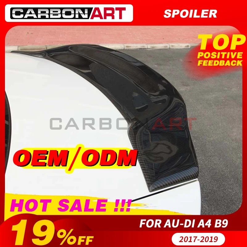 

Carbon Fiber spoiler For AU-DI A4 B9 PSM styleRear Trunk Spoiler Bootlid Spoiler 2017-2019 Car Styling rear spoiler For AU-DI A4