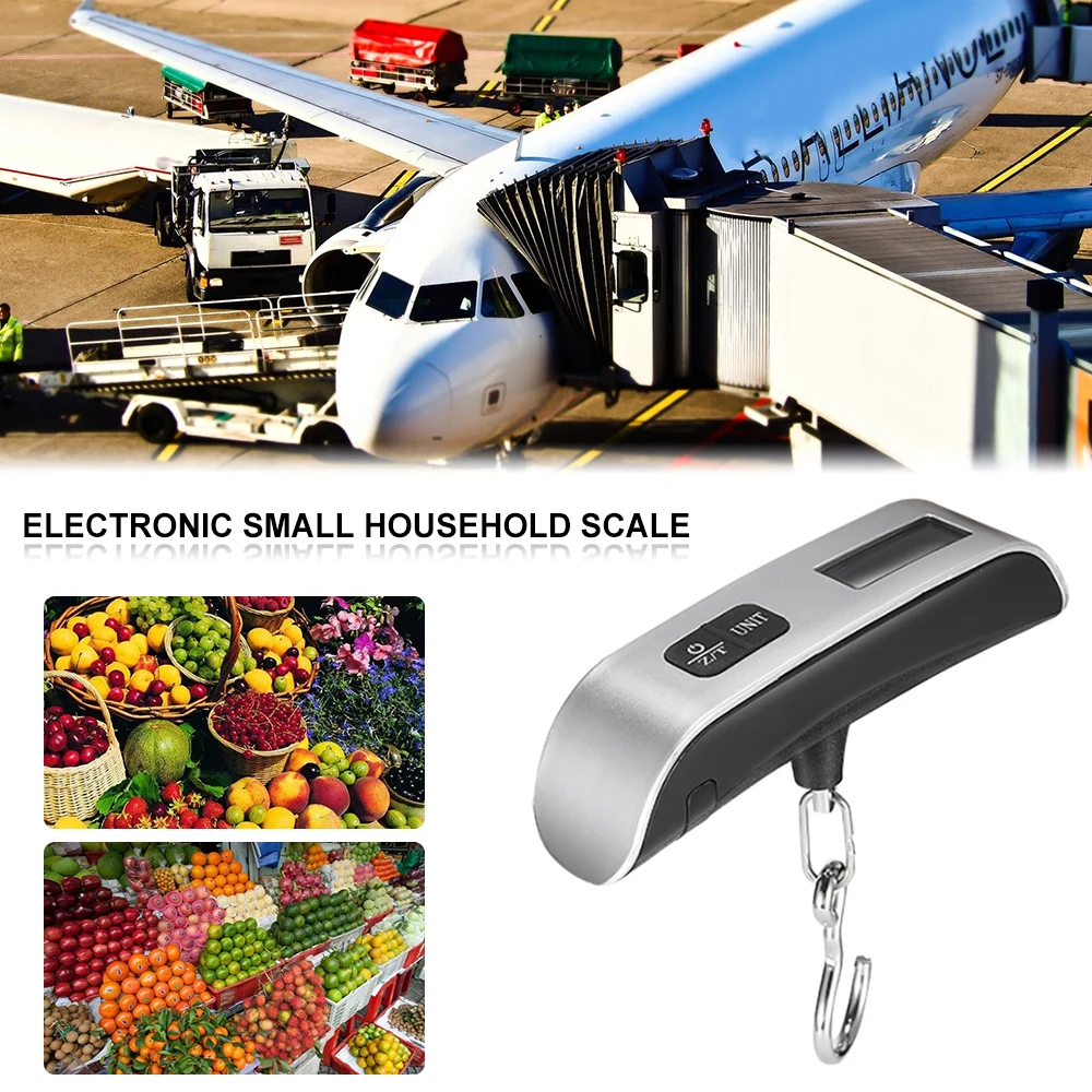 

Silver Handheld Portable Scale LCD Screen Electronic Small Household Scale High Accuracy Maximum Weight50 kg / 110 lbs