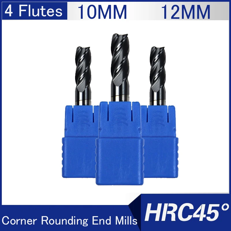 Твердосплавные Угловые круглые концевые фрезы KUAISHANG HRC45 с 4 канавками 10 20 мм Фрезы