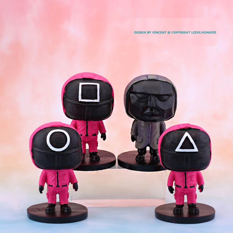 

Korea Squid Game Action Figures Movie Mask Men Women Child Dolls Collection Christmas gifts Decoration Models Toys Decor Gifts