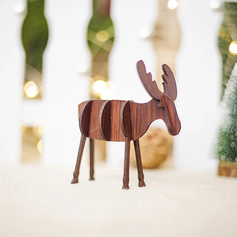 1 шт. деревянные рождественские поделки олени предметы мебели товары для дома