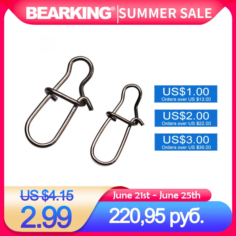 2017 Горячая 100 шт./лот bearking хороший защелкивающийся рыболовный баррель Вертлюг