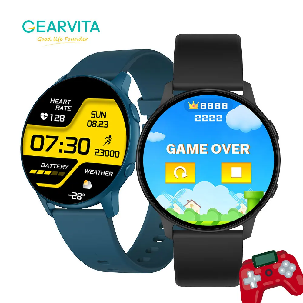 

MX1 Game Smart Watch Heart Rate Monitor Blood Pressure Oxygen Weather IP68 Waterproof Bluetooth Music Camera Smartwatch