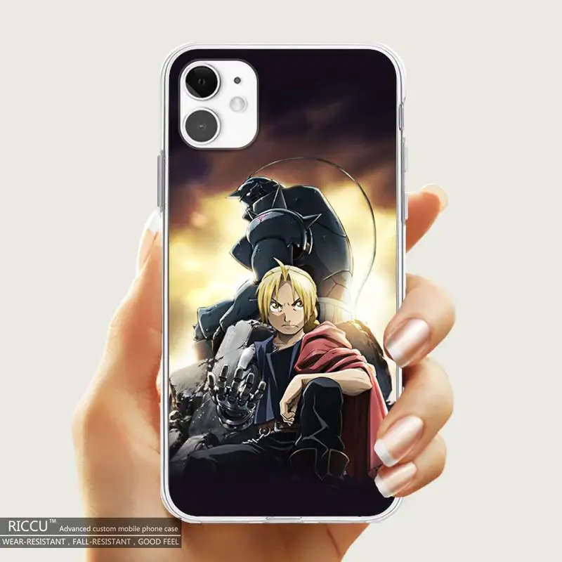 

Anime Fullmetal Alchemist Phone Case Transparent for iPhone 12 11 pro Mini XS MAX 8 7 6 6S Plus X SE 2020 XR iPhone Covers