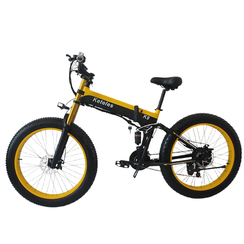 Billig Keteles K8 PLUS Erwachsenen Elektrisches Fahrrad 1000W 48V 15AH E-Bike Faltbare Mobilität Berg Fett Fahrrad 26 Zoll Schnee Reifen Motorrad