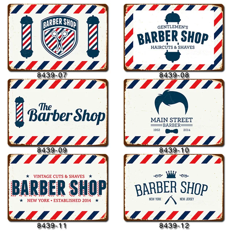 ВИНТАЖНЫЙ ПЛАКАТ Парикмахерская Оловянная живопись железная листовая вырезка