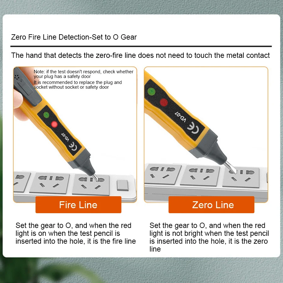 VD 07 AC DC Напряжение кВт ч Электрический компактная ручка Батарея тест карандаш