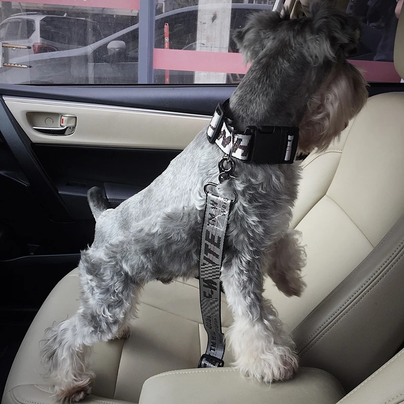 Модный белый автомобильный ремень безопасности для домашних питомцев с зажимом