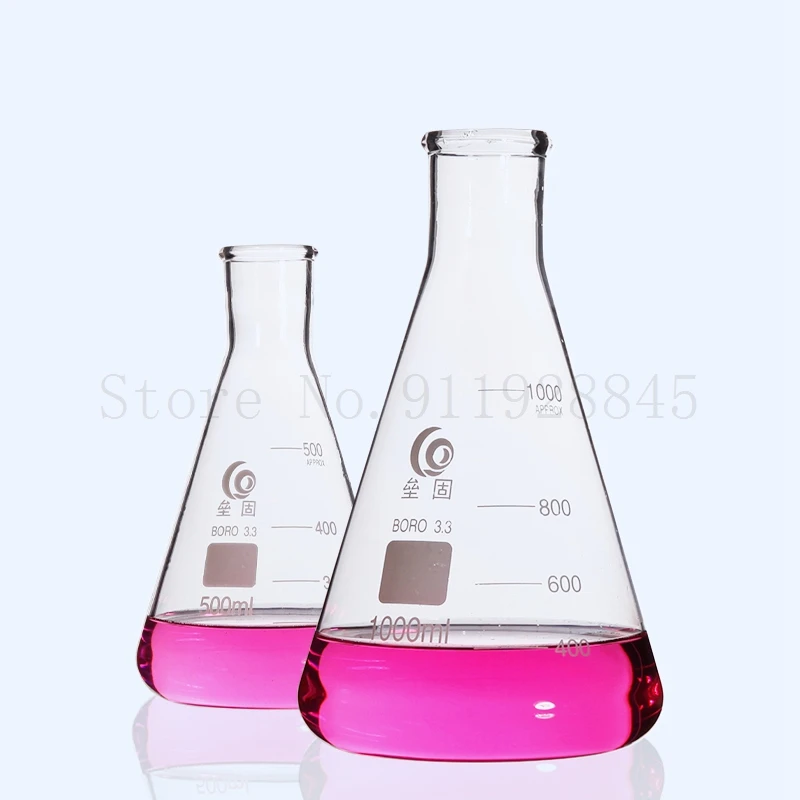 1 шт./лот 50-2000 мл прямая маленькая стеклянная колба erlenmeyer коническая треугольная