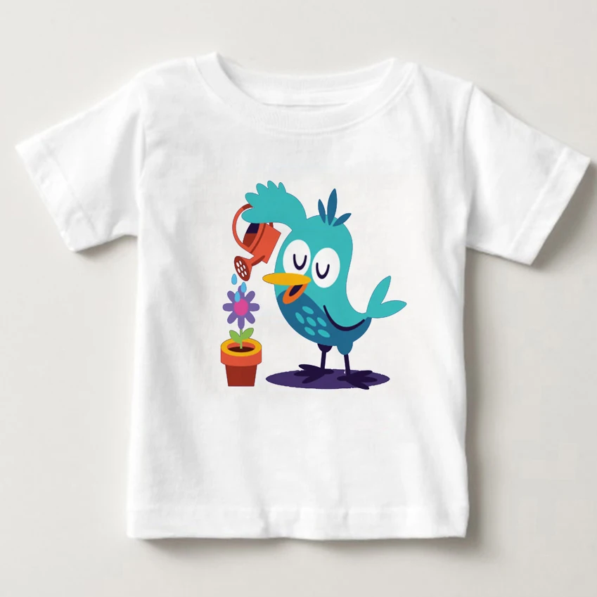 

Hot sale child clothing baby boy girl t shirts Bird cloud rainbow t shirt Fashion Summer Kids wear Funny bird children T-shirt