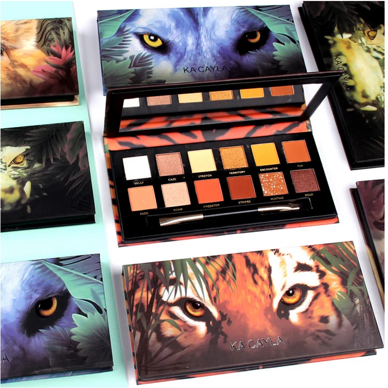 Палитра теней для век 12 цветов телесного цвета матовые водостойкие легкие в