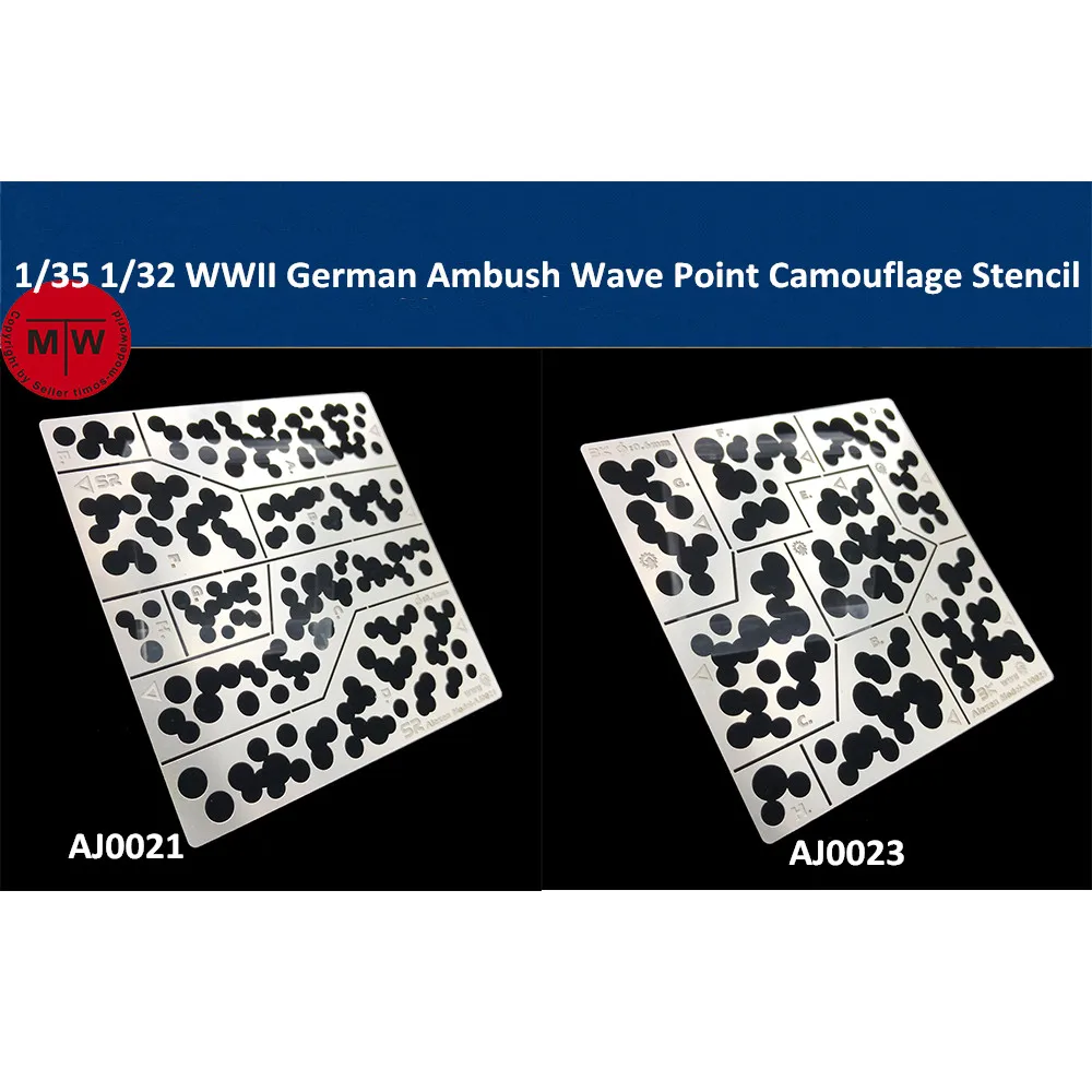 1/35 1/32 Scale WWII German Armour Ambush Wave Point Camouflage Leakage Spray Stenciling Template Hobby Model Tools