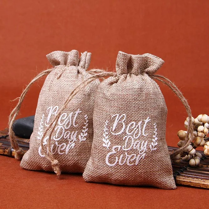 

Льняные подарочные мешки для ювелирных изделий 8x11 см 9x12 см 10x15 см 13x17 см Упаковка из 50 джутовых мешков с индивидуальным логотипом Конфеты Под...