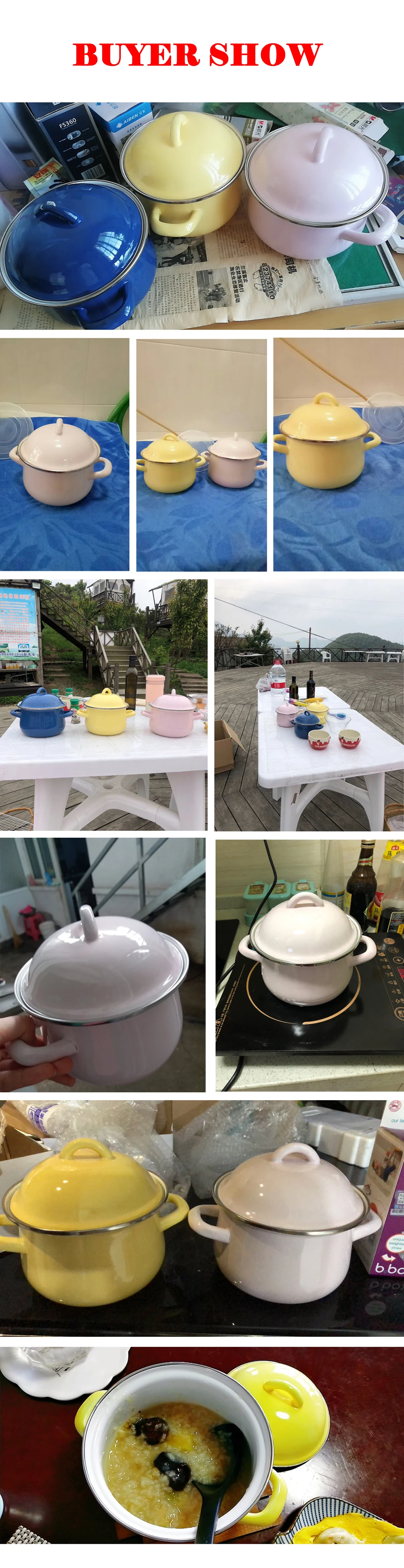 Горшок для супа, эмалированный горшок, японская керамика с крышкой, молочная посуда для варки, пароварка, детская еда, мультяшная чашка газовая, индукционная плита