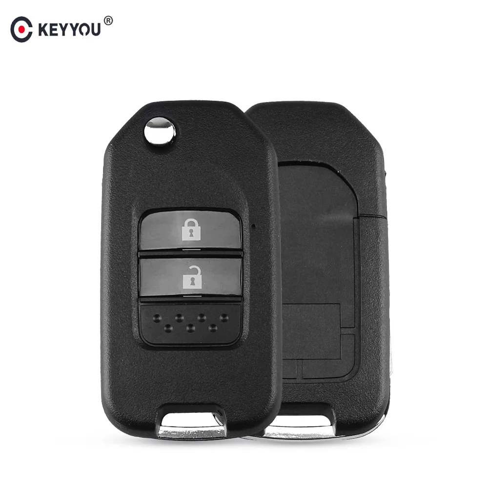 

KEYYOU для Honda FIT XRV VEZEL городской Джаз CIVIC HRV 2/3 кнопки модифицированный Флип складной автомобиль дистанционного ключа оболочки чехол Fob крышка