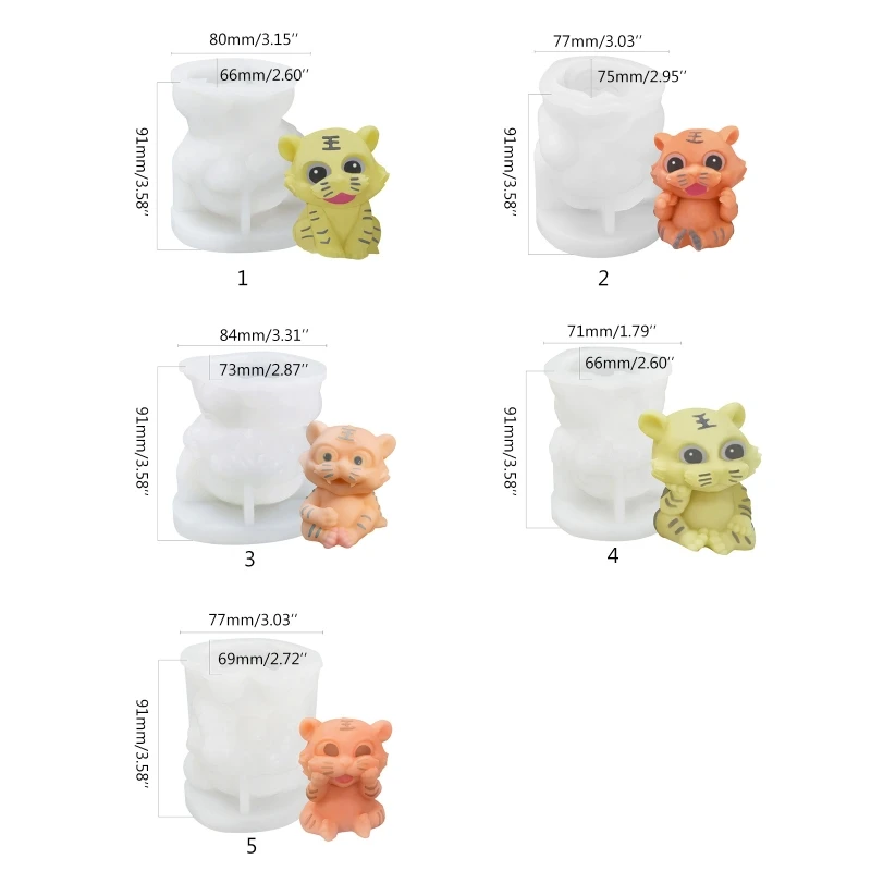 

X7YA Тигр пластырь УФ кристалл эпоксидная Форма Торт Выпечка посуда свеча силиконовая форма