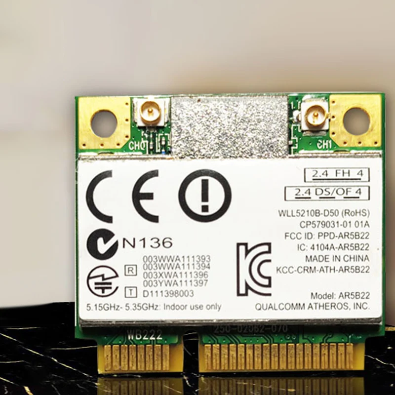 

AR9462 AR5B22 WB222 Half Mini PCIe 300Mbps+Bluetooth4.0 WLAN Wifi Wireless Card