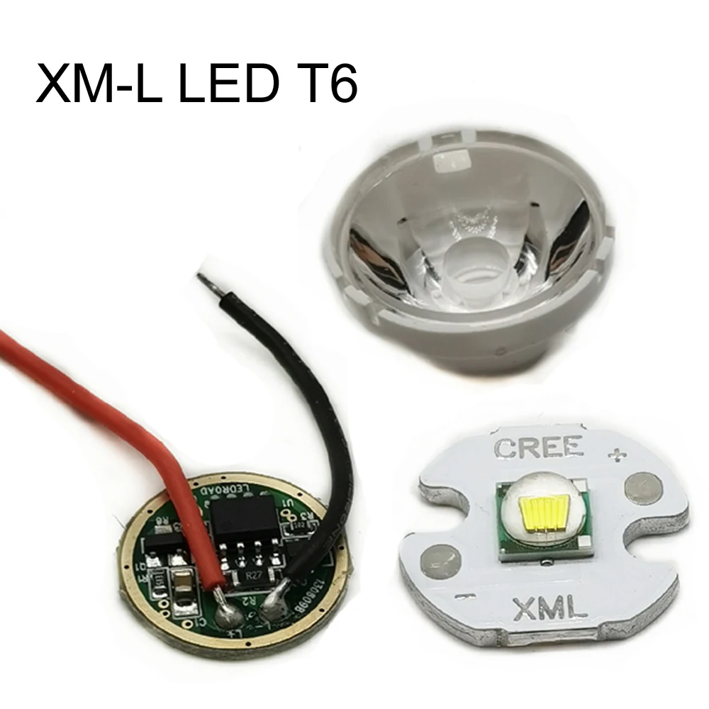 Cree XM-L светодиодный T6 белый светильник с 20 мм star pcb + 3 7 V 5 режимов Светодиодный