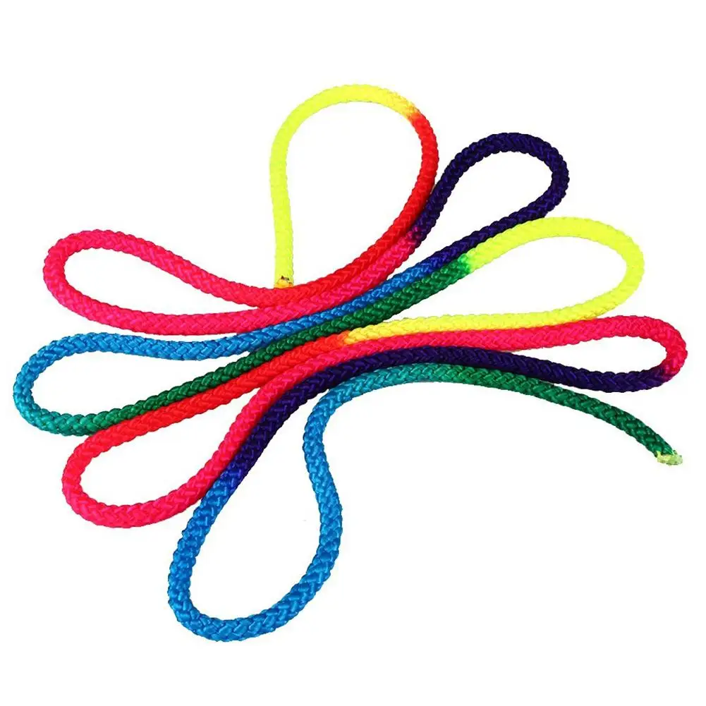 Красочная гимнастическая веревка Аэробика Скакалка градиентная художественная