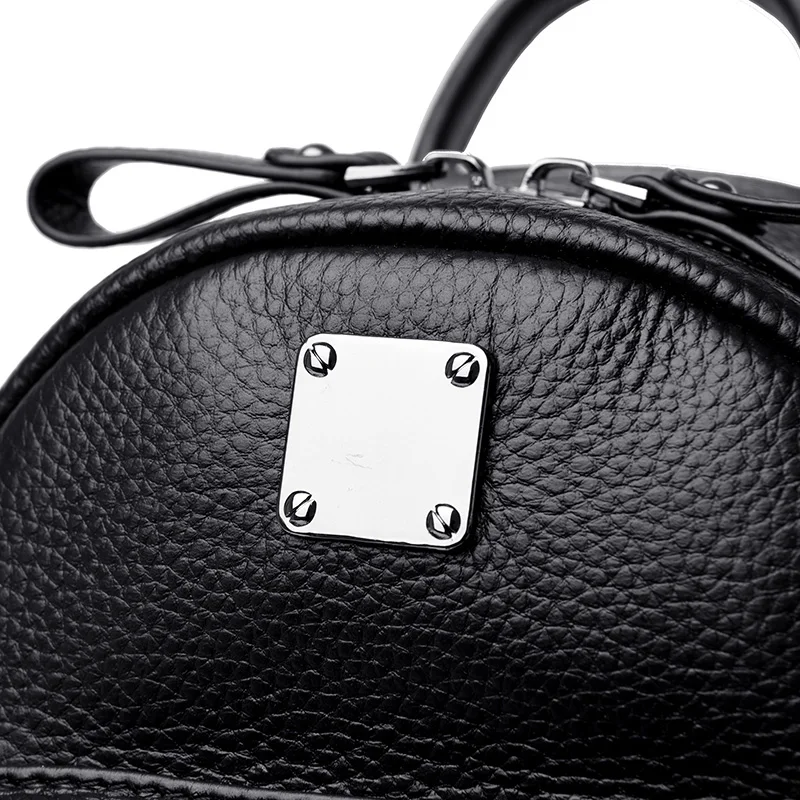 Модный женский рюкзак с заклепками сумка на плечо маленький ранец из натуральной