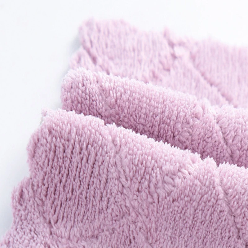 Однотонная Двусторонняя прочная Абсорбирующая тряпочка без ворса антипригарное