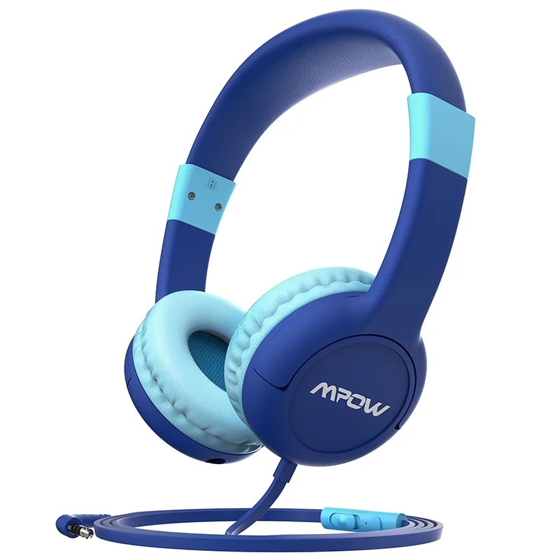 Blue Mpow новые милые Проводные детские наушники с микрофоном для защиты слуха, ограниченная громкость, наушники для детей, девочек и мальчиков - Цвет: Blue
