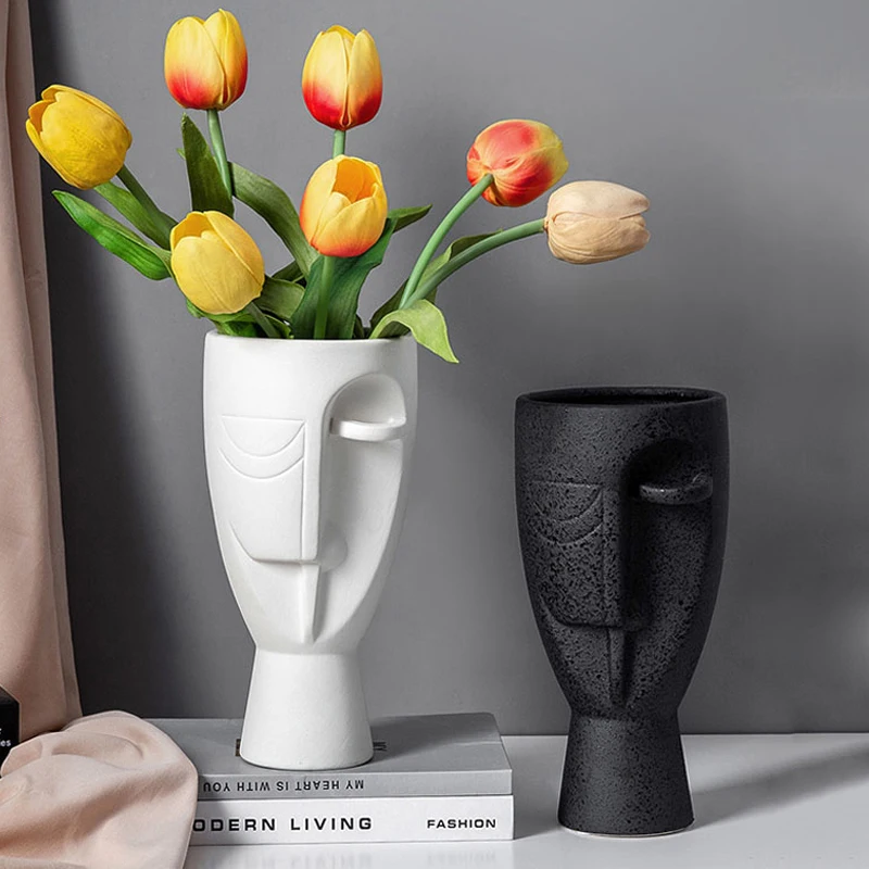 

Гостиная украшение Цветочная композиция Абстрактная живопись уход за кожей лица вазы Керамика ваза для цветов, украшение дома орнаменты по...