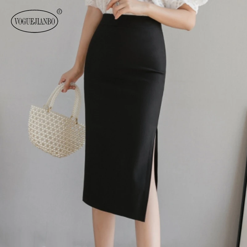 Чехол средней длины с разрезом для вилок юбка карандаш на одно бедро Новинка