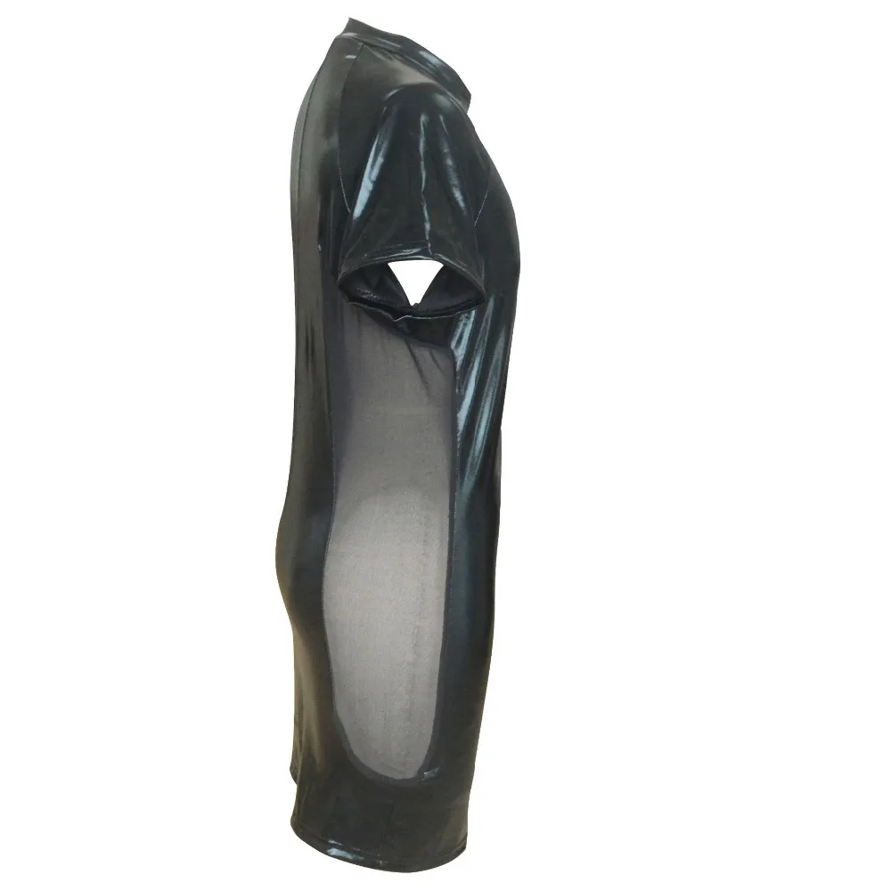 Мужское боди из искусственной кожи черное открытое женское нижнее белье |