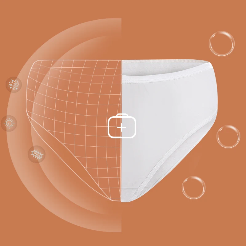 YATEMAO-bragas desechables para mujeres, ropa interior de algod&oacute;n con estampado de viaje, postparto, 10 unids/lote-2