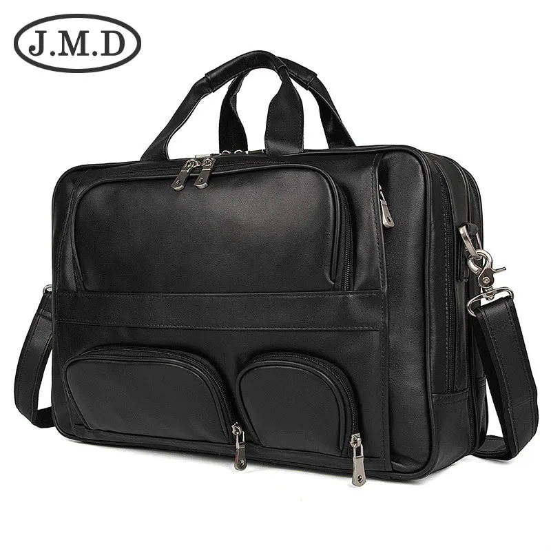 

J.M.D 100% Genuine Vintage Leather Men's Briefcase Laptop Bag Big Size Hand Business Bag