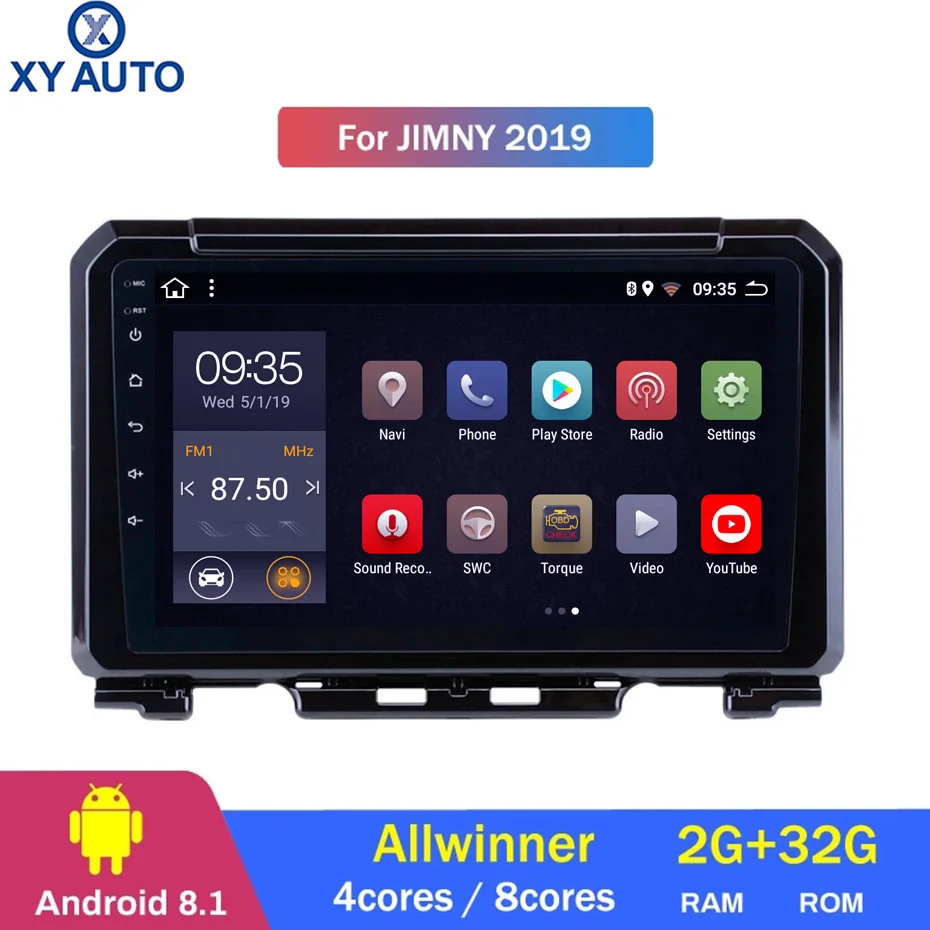 9 дюймовый 2.5D IPS HD мультисенсорный экран Android 2019 2 Гб ОЗУ 32 ПЗУ NAVI для Suzuki JIMNY с Bluetooth