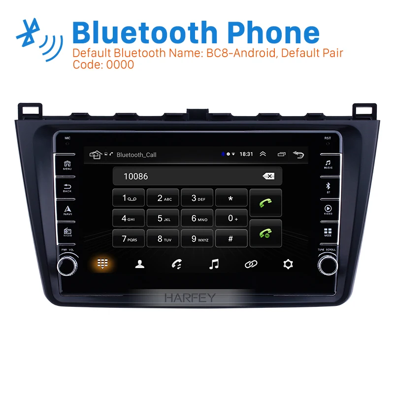 Автомагнитола Harfey 2din с GPS-навигацией 4 ядра Android 9 1 для Mazda 6 Rui wing 2008 2009 2010 2011-2014