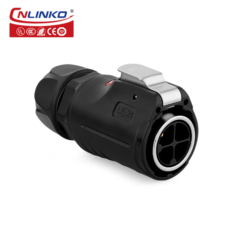 CNLINKO M24 пластиковый 4-контактный 25A IP67 Водонепроницаемый Электрический припой