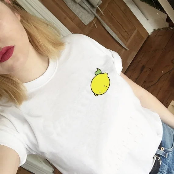 

Summer Fashion Women Casual T Shirt Cute O-Neck Tshirt Tees Lemonade Printed Harajuku Tumblr cute kawaii grunge tumblr T-shirts