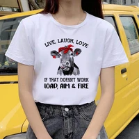funny cows printed women cartoon short sleeves women shirt woman tshirts cute female t shirt kawaii tees fashion clothing