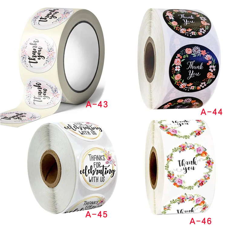 

500 Pcs Wedding Decoration Thank You Sticker For Envelope Sealing Labels Stickers Flowers Stationery Supply