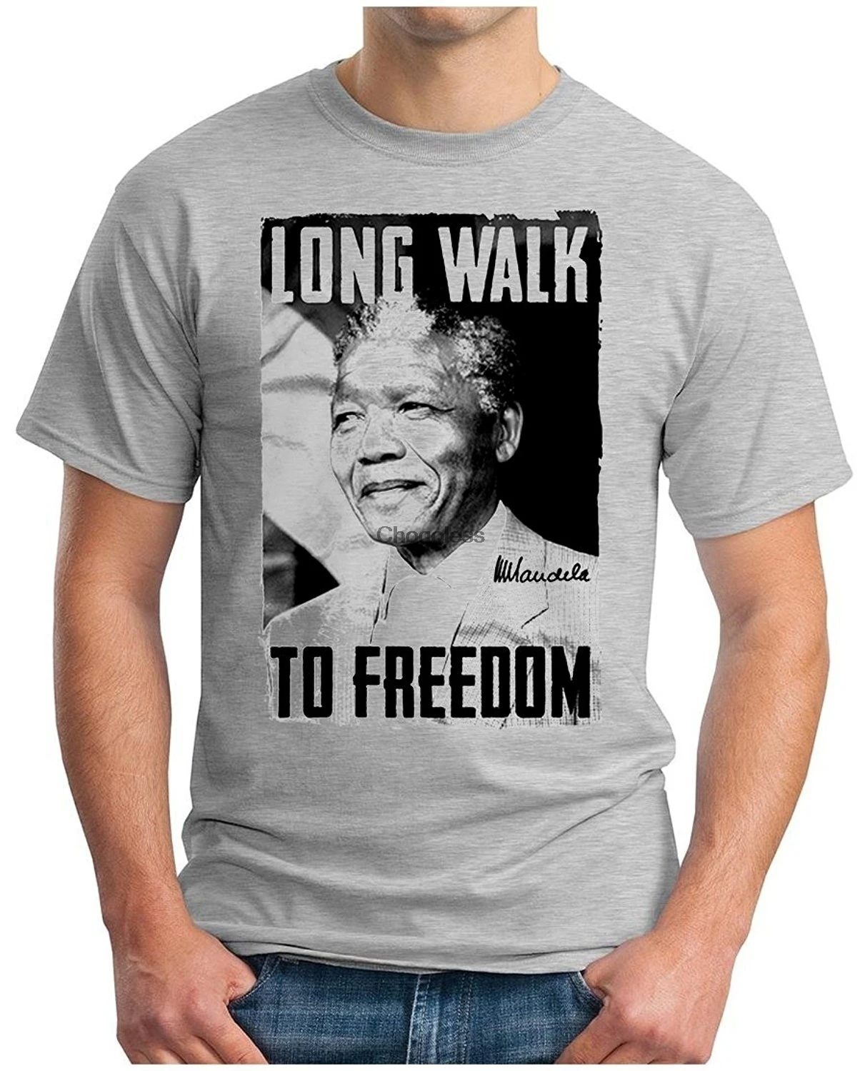 Дешевая мужская футболка с надписью LONG WALK TO FREEDOM Нельсон Мадиба апартеид Африка -
