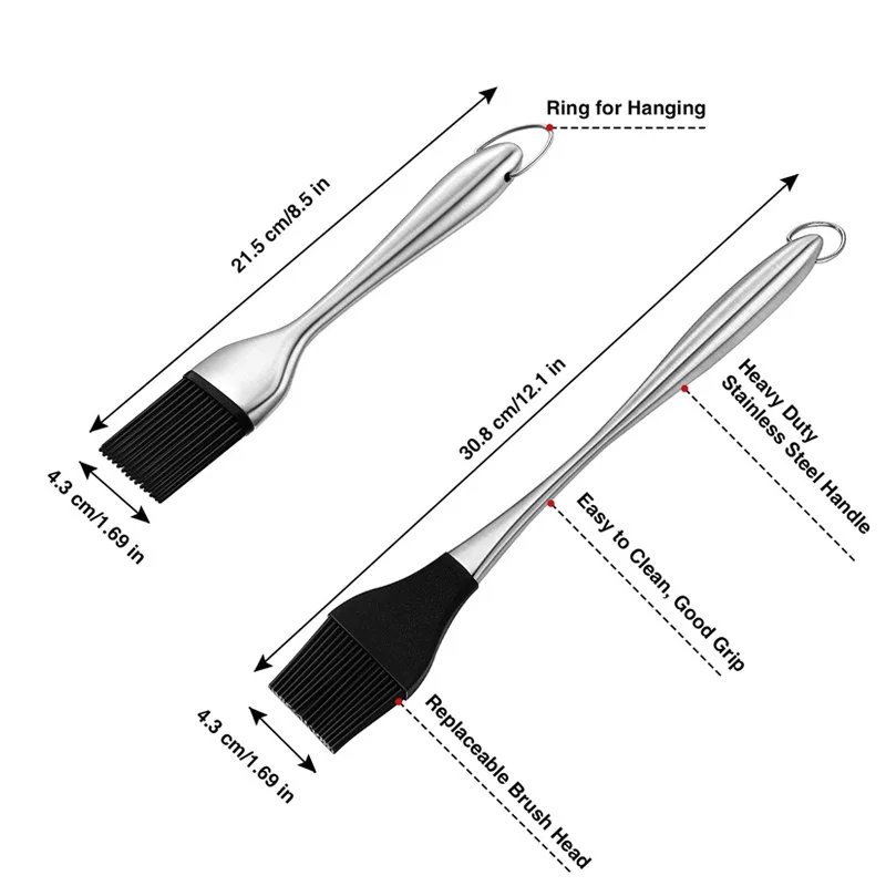 2 шт. силиконовые соус щеточка для барбекю прочный кисточка смазывания гриля с