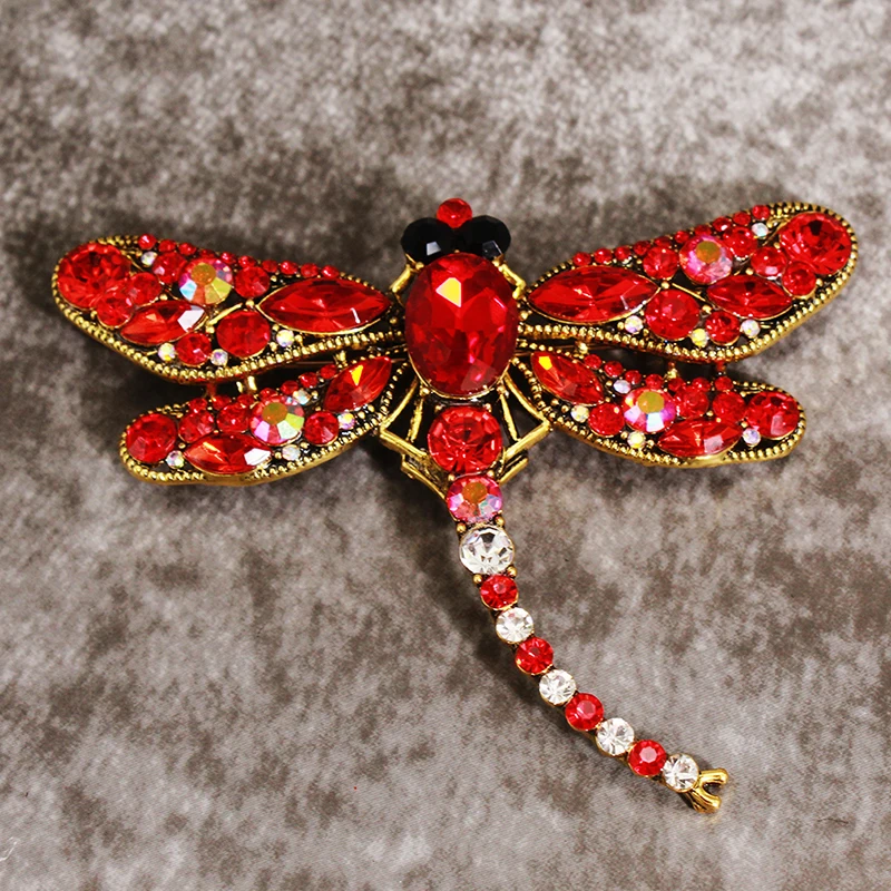 

Vintage Design Shinny Crystal Rhinestone Dragonfly Brooches for Women Dress Scarf Brooch Pins Jewelry Accessories Gift Insect