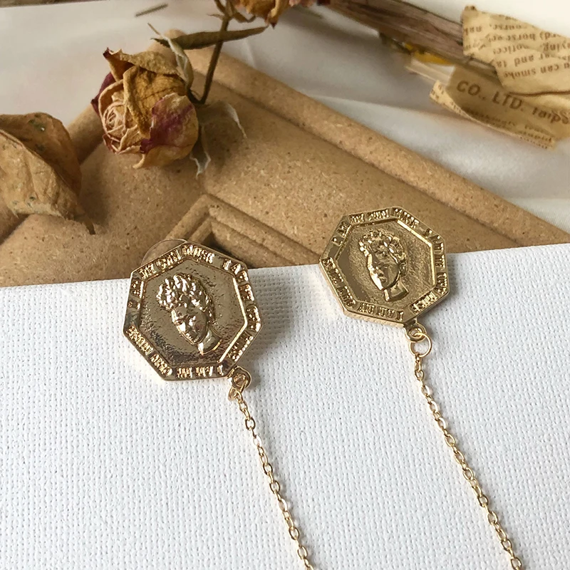 Европейские монеты SRCOI металлические серьги-цепочки клипса для костей