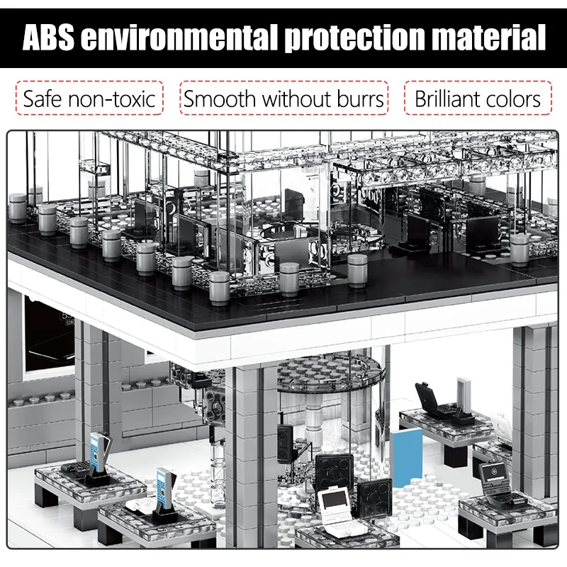 SEMBO Creator Series Apple Store Model Building Blocks City Street View LED Light Figures Bricks Classic Phone Kids Toy | Игрушки и