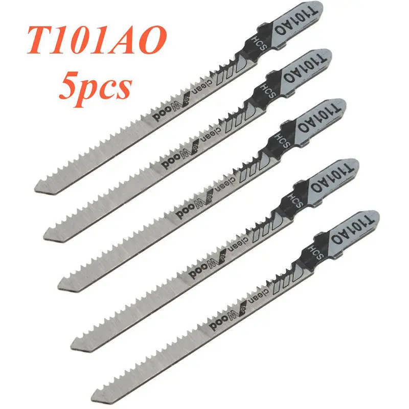 

5pcs High carbon steel 1.5~15mm T101AO T-shank Jigsaw Blades Cutting For Bosc h Woodwork Clean Cut Wood/Plastic