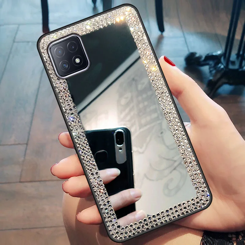 

Phone Cover For OPPO A72 5G A5 A32 2020 A92S A92 A93 Diamond Mirror Case For OPPO Realme X 3 5 C15 AX7 Pro New Style Mobile Case