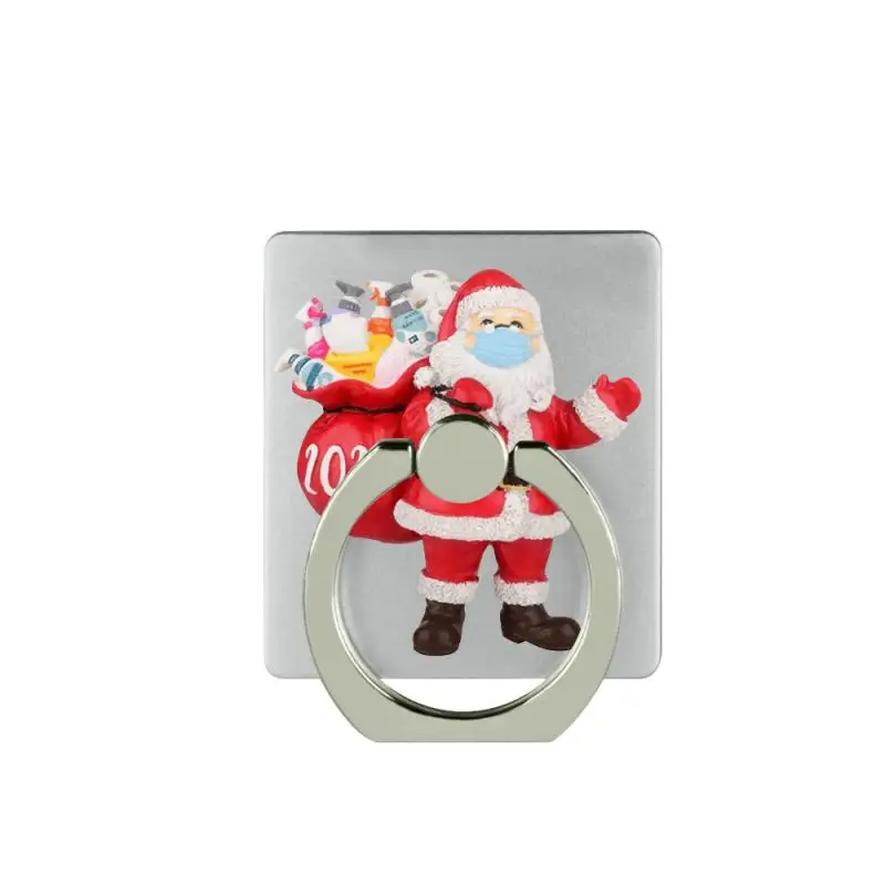 

New Mobile Phone Holder 360 Degree Rotatable Metal Finger Ring Smartphone Stand Christmas Style Finger Ring Phone Holder Gifts