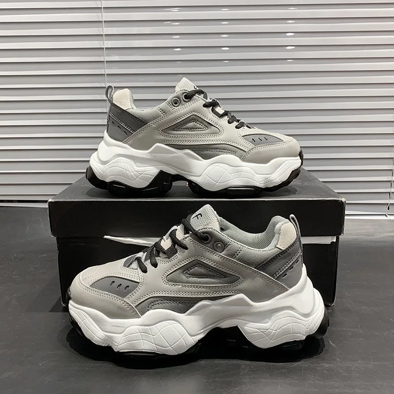 

2021Designers Women Platform Sneakers Fashion Spring Mesh Sport Casual Shoes Lace Up Chunky Vulcanized Shoes Woman Trainers 6cm